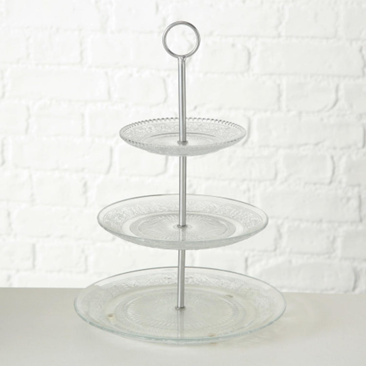 Boltze home etagere relief h35cm verre