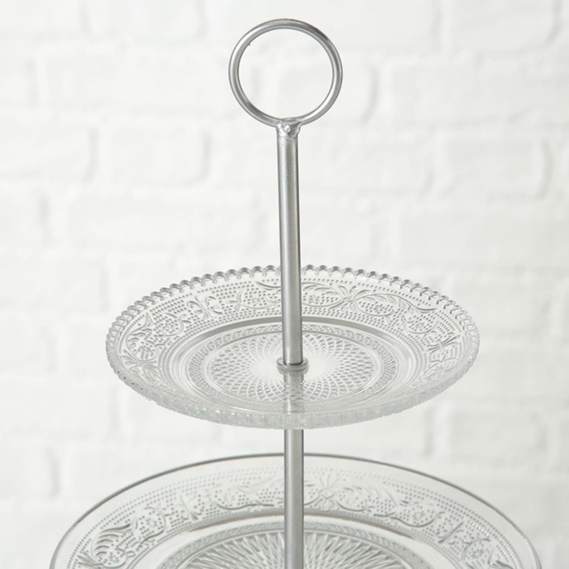 Boltze home etagere relief h35cm verre