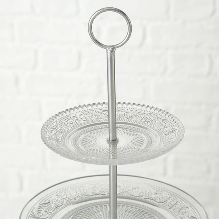 Boltze home etagere relief h35cm verre