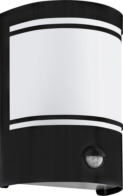 Applique d'extérieur Eglo cerno - détecteur de mouvement - e27 - 20 cm - noir et blanc