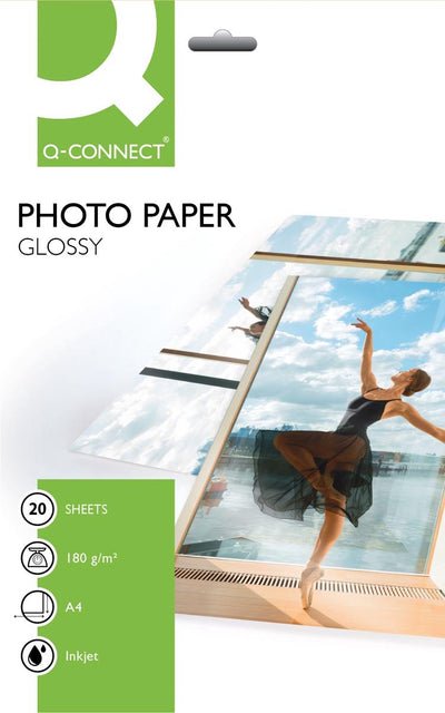 Papier photo Q-connect, ft a4, 180 g, paquet de 20 feuilles