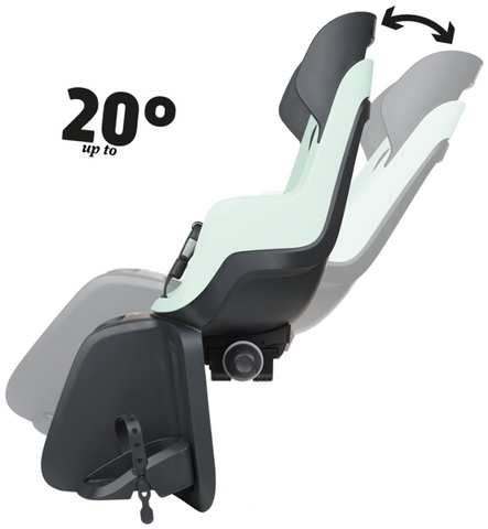 Bobike Siège enfant derrière Go Maxi RS avec fixation sur cadre (FF) et position couchage menthe poivrée