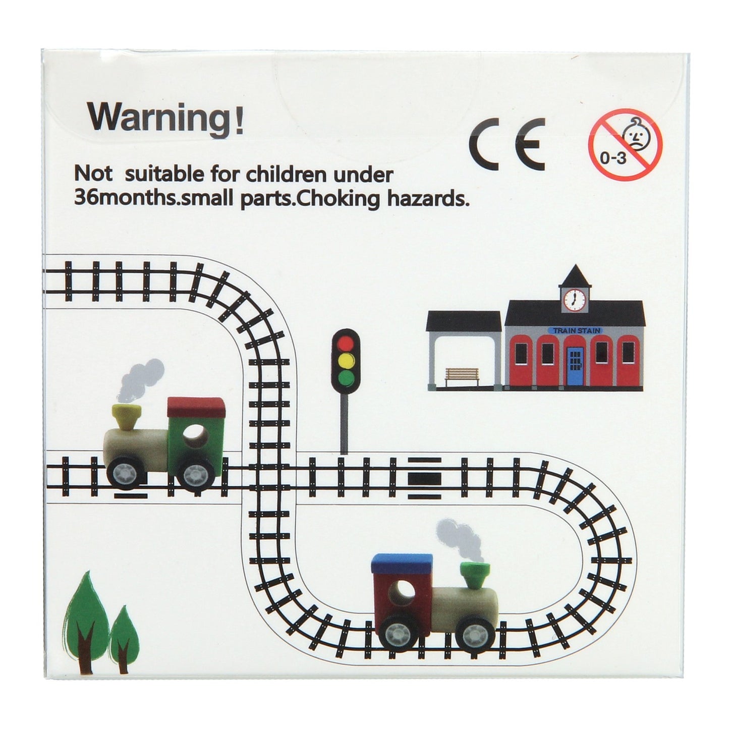 Train en bois avec ruban de route, 8mtr