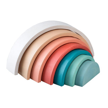 Pastel arc-en-ciel en bois