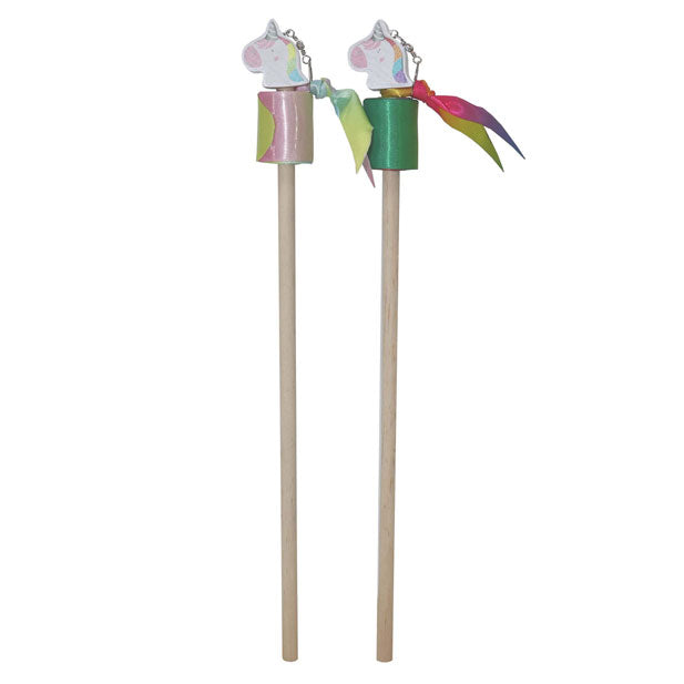 Bâton en bois avec ruban de danse licorne