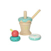 Crème glacée en bois de jouet empilé