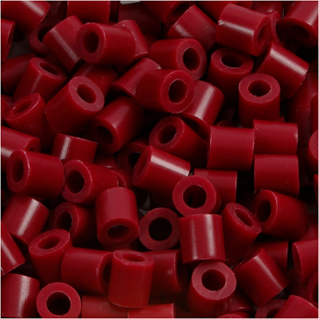 Perles à repasser Nabbi, dim. 5x5 mm, diamètre intérieur 2,5 mm, moyen, bordeaux (32239), 1100 pièces 1 boîte