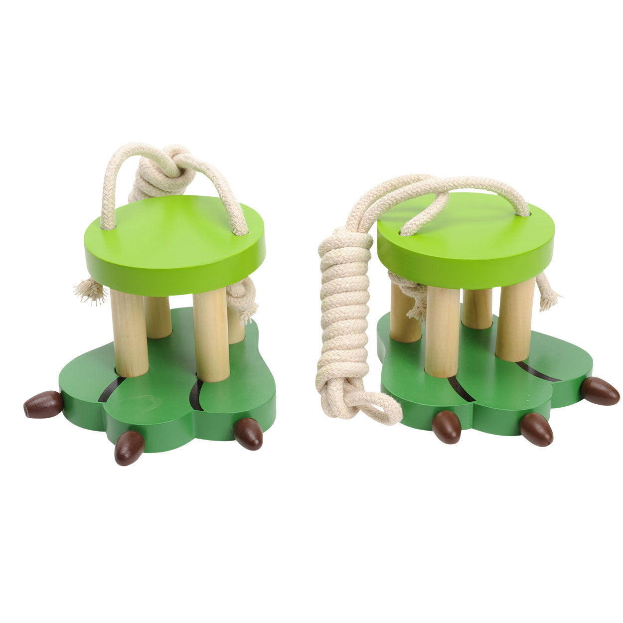 Bobines à pied en bois dino