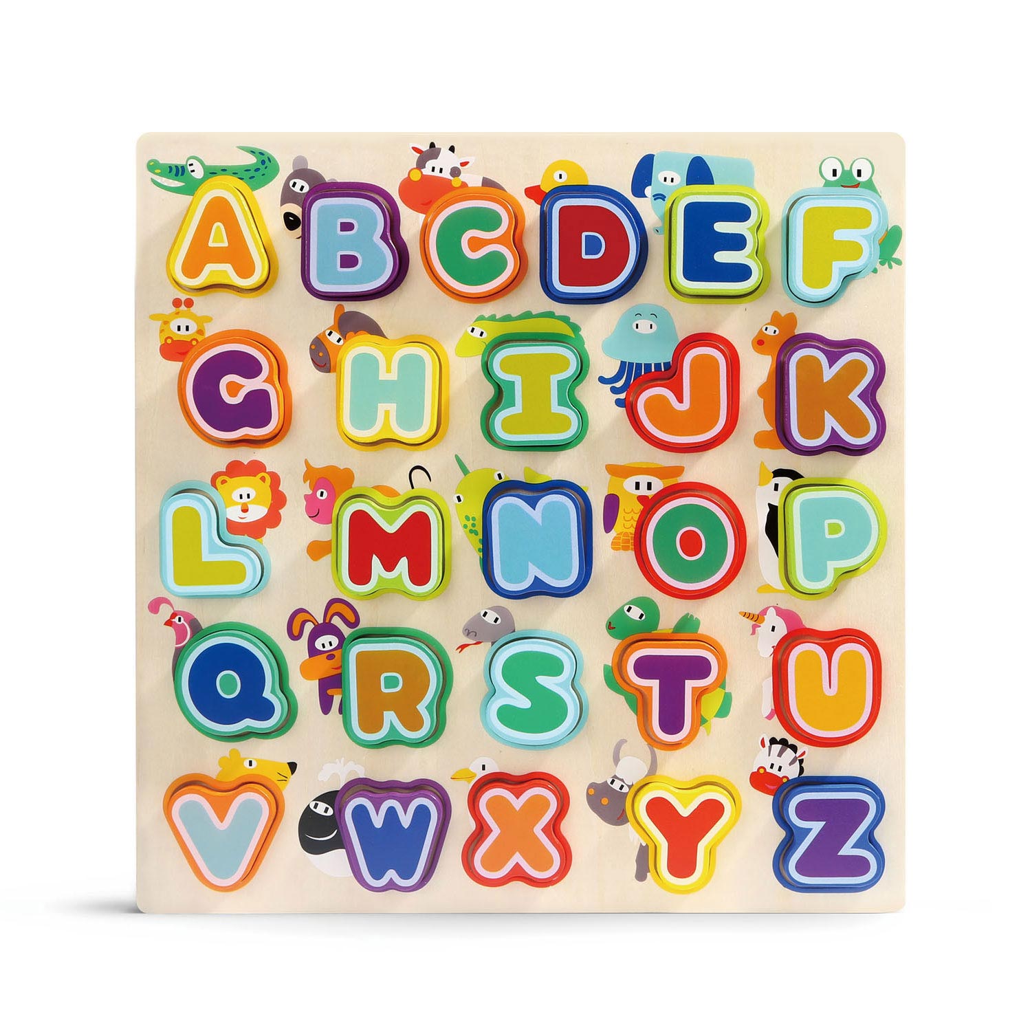 Topbright Puzzle en bois Animaux et Alphabet, 30 pièces.