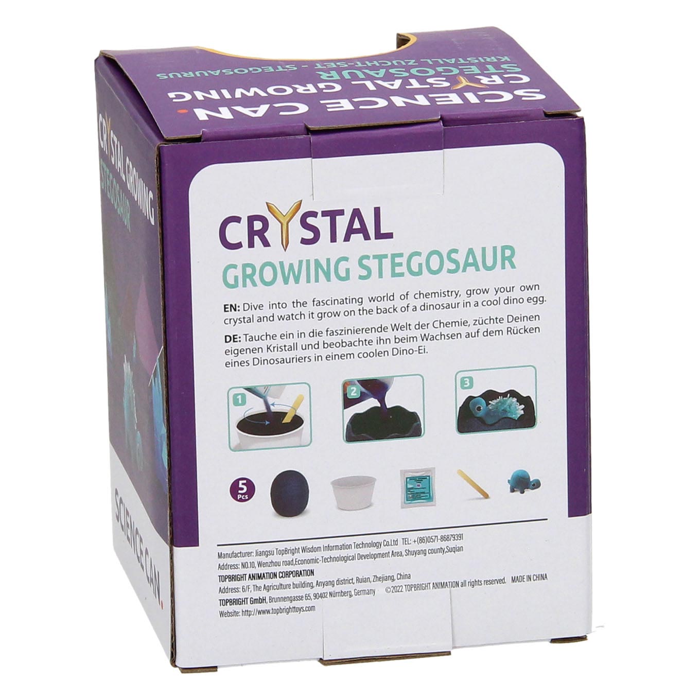 Kit de culture de dinosaure en cristal Stegosaurus
