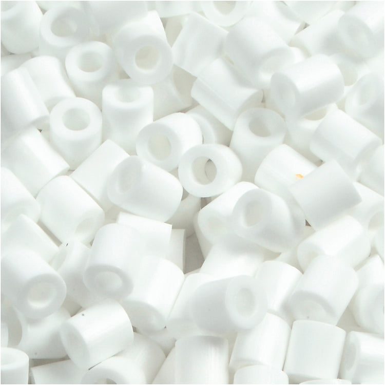 Perles à repasser Nabbi, dim. 5x5 mm, diamètre intérieur 2,5 mm, moyen, blanc (32221), 1100 pièces 1 boîte