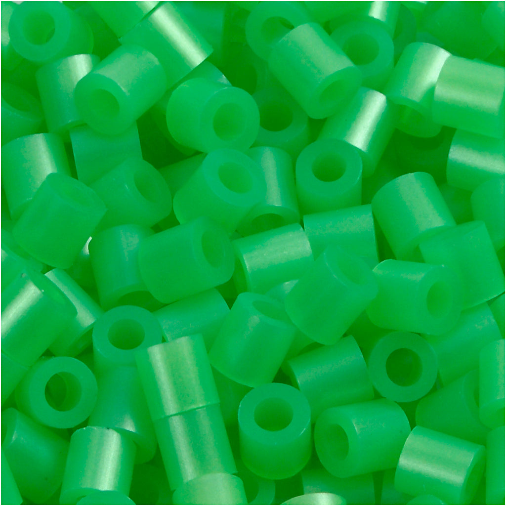Perles à repasser Nabbi, dim. 5x5 mm, diamètre intérieur 2,5 mm, moyen, nacre verte (32240), 1100 pièces 1 boîte