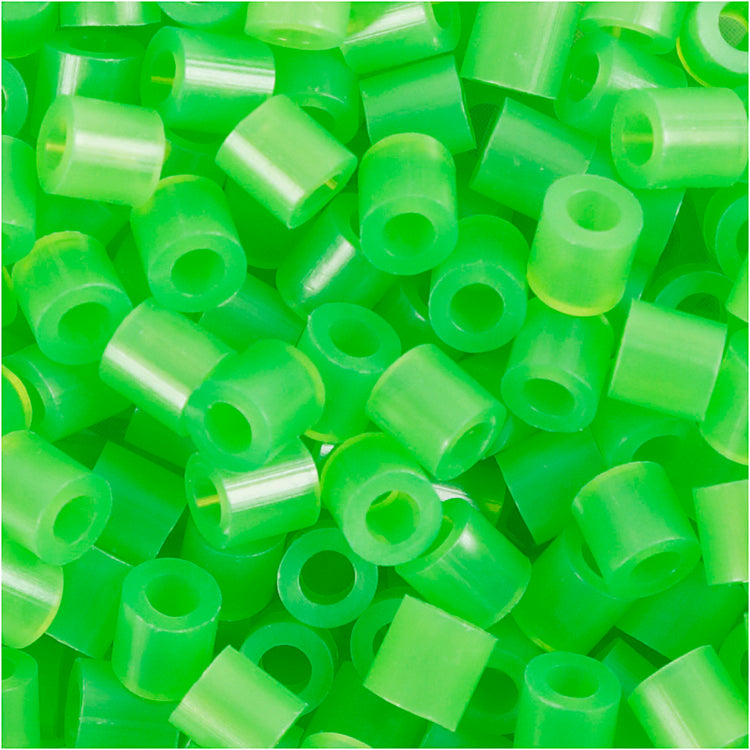 Perles à repasser Nabbi, dim. 5x5 mm, diamètre intérieur 2,5 mm, moyen, vert fluo (32237), 1100 pièces 1 boîte