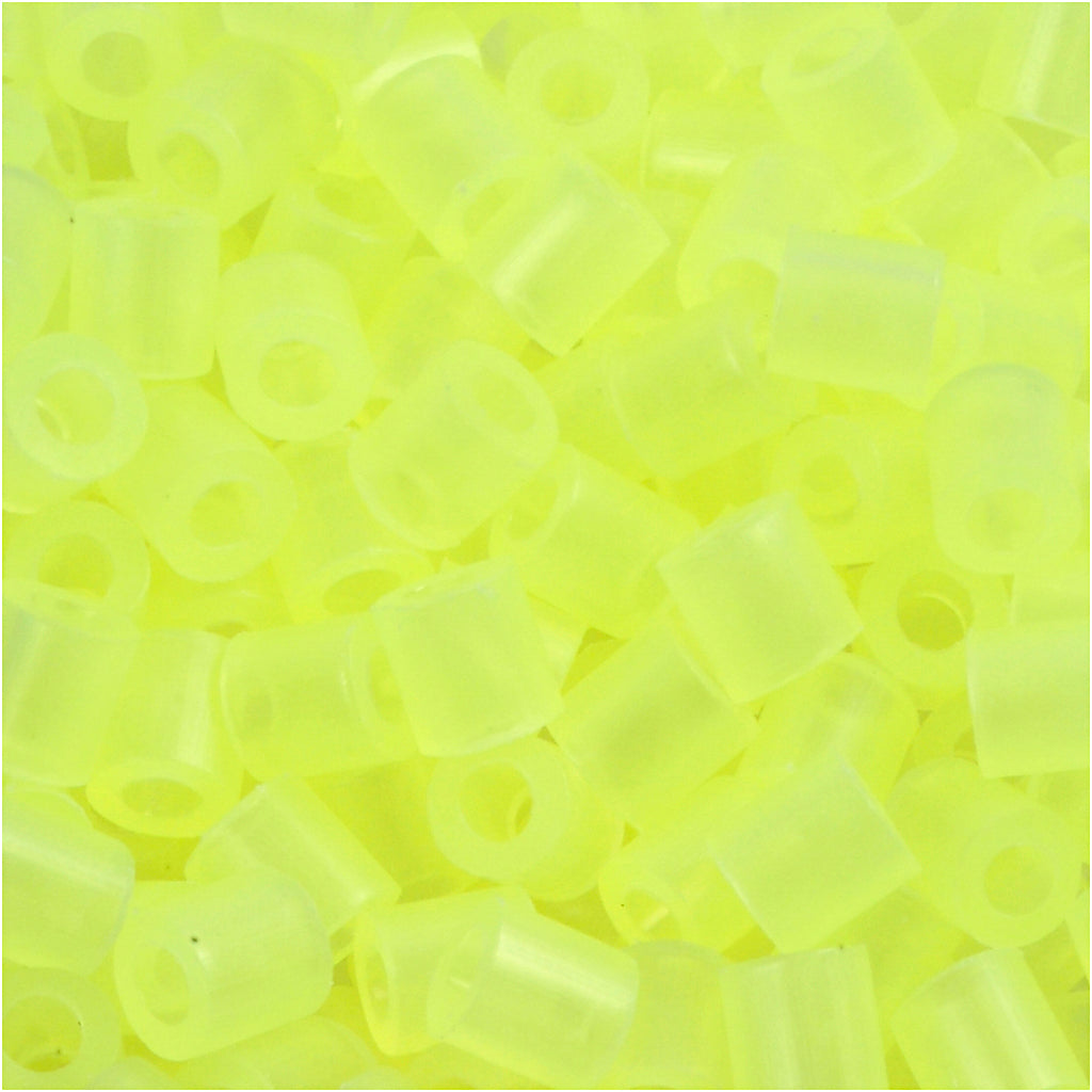 Perles à repasser Nabbi, dim. 5x5 mm, diamètre intérieur 2,5 mm, moyen, jaune fluo (32223), 1100 pièces 1 boîte