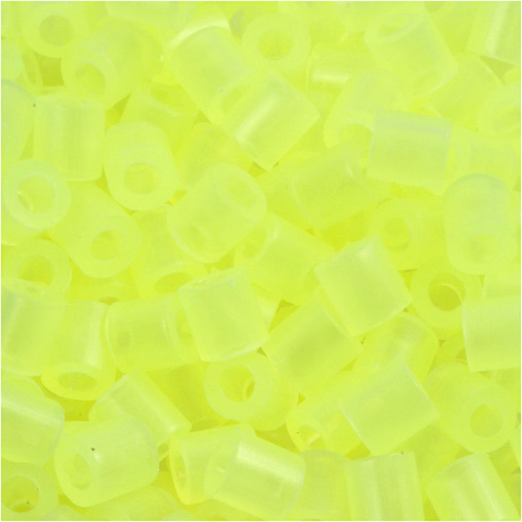 Perles à repasser Nabbi, dim. 5x5 mm, diamètre intérieur 2,5 mm, moyen, jaune fluo (32223), 1100 pièces 1 boîte