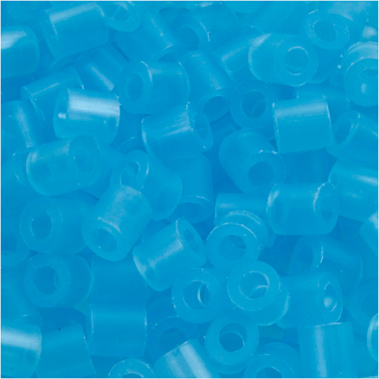 Perles à repasser Nabbi, dim. 5x5 mm, diamètre intérieur 2,5 mm, moyen, bleu fluo (32235), 6000 pièces 1 boîte