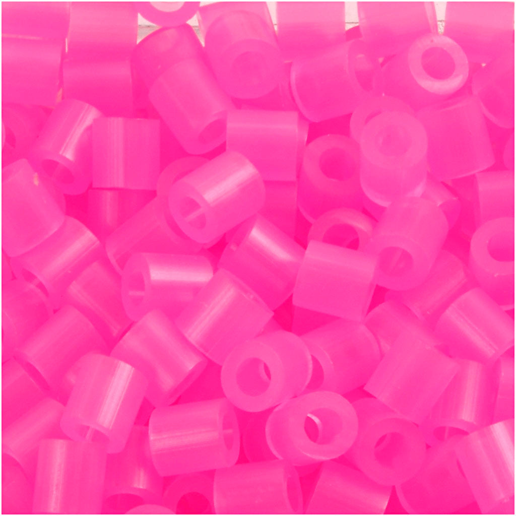 Perles à repasser Nabbi, dim. 5x5 mm, diamètre intérieur 2,5 mm, moyen, rose fluo (32257), 6000 pièces 1 boîte