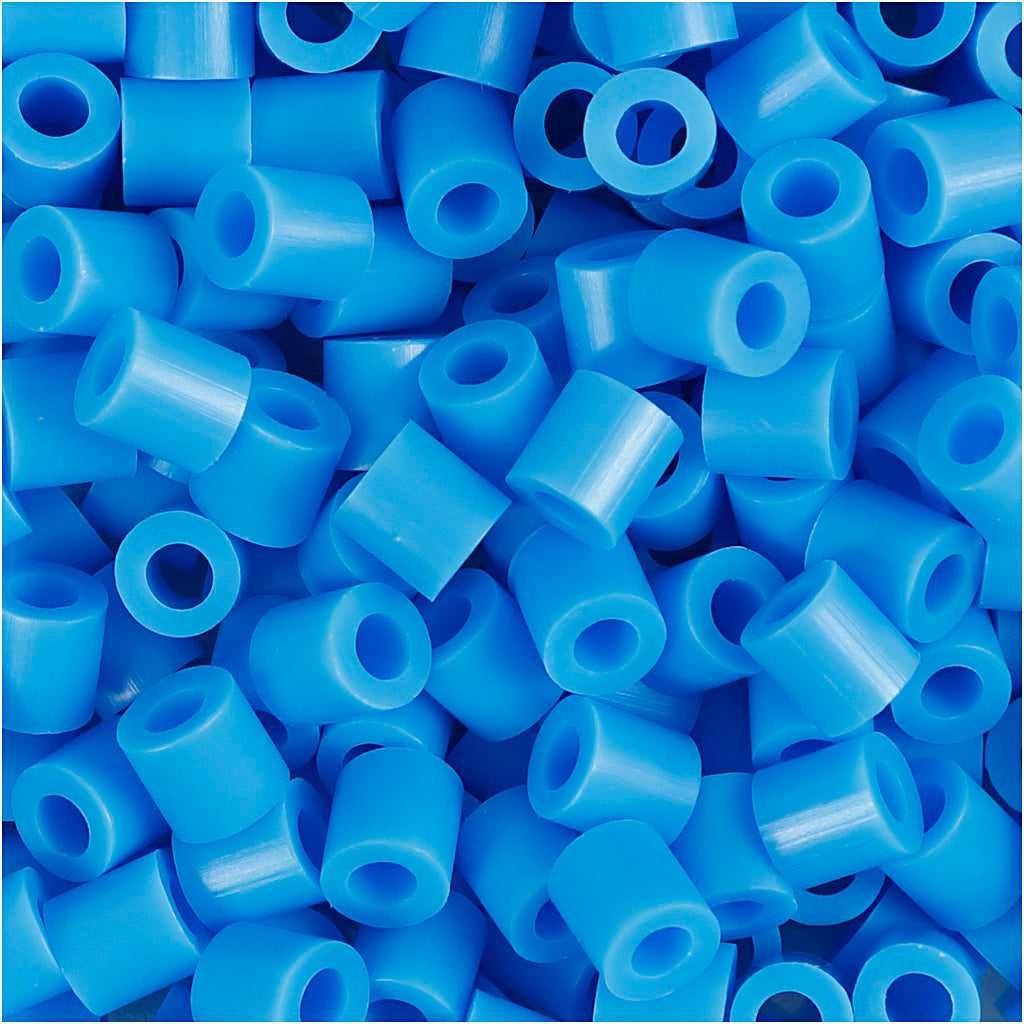 Perles à repasser Nabbi, dim. 5x5 mm, diamètre intérieur 2,5 mm, moyen, bleu (32238), 1100 pièces 1 boîte