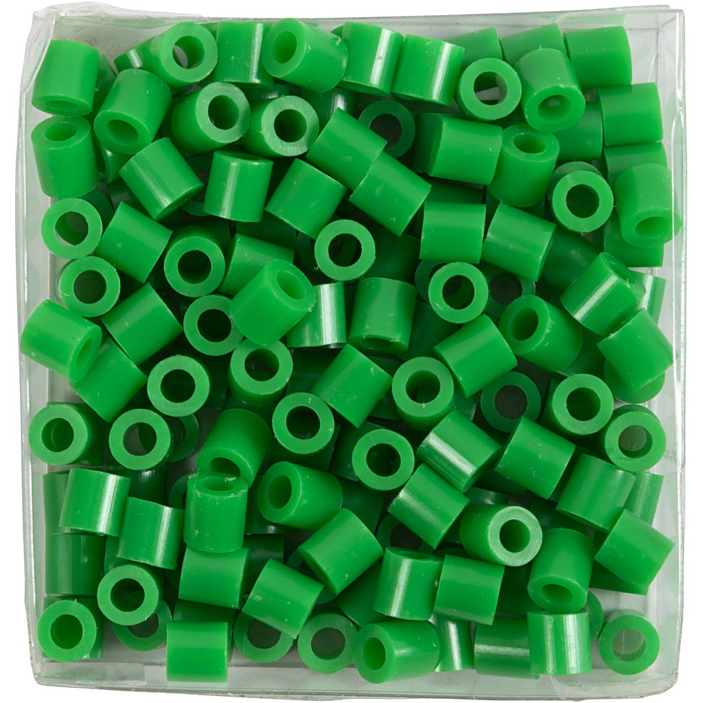 Perles à repasser Nabbi, dim. 5x5 mm, diamètre intérieur 2,5 mm, moyen, vert (32230), 1100 pièces 1 boîte