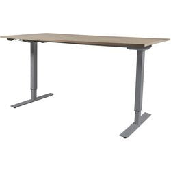 Bureau assis-debout Schavenburg lectro basic 160x180 aluminium clair cerisier