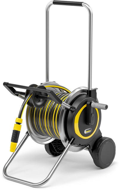 Kit dévidoir Kärcher ht 5,20 m - incl. Tuyau d'arrosage Performance Plus de 20 m - métal - capacité du tuyau (m) 60 (1 2 ) 50 (5 8 ) 35 (3 4 ) - compact et réglable en hauteur - incl. guide de tuyau - incl. tuyau d'arrosage performance plus