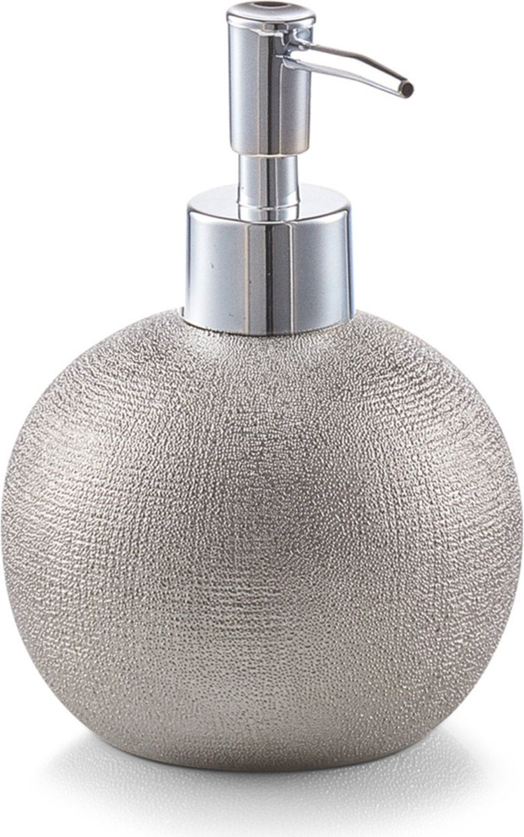Distributeur à pompe à savon Zeller - céramique - paillettes argentées - 14 cm