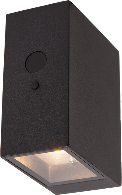 Lucide bolton - applique - énergie solaire - led dimmable - 1x1w 3000k - ip54 - capteur de mouvement jour nuit - noir