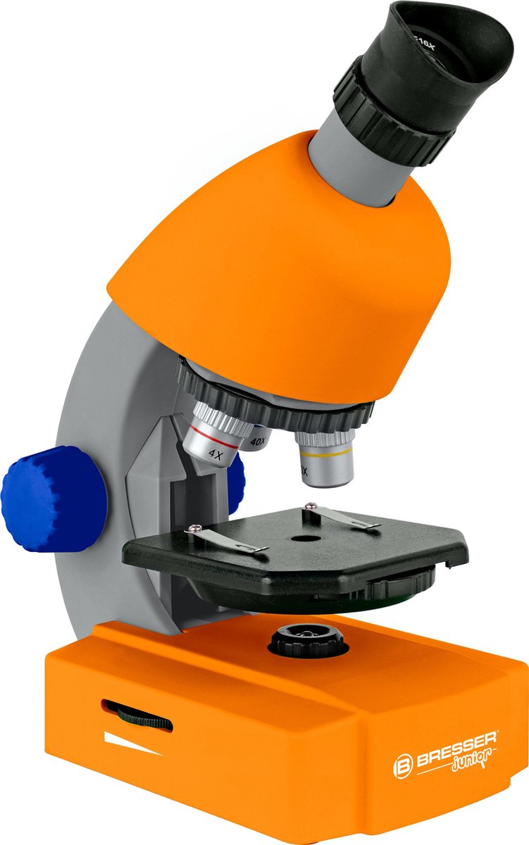 Microscope Bresser junior – 40x640x – orange – pour préparations transparentes