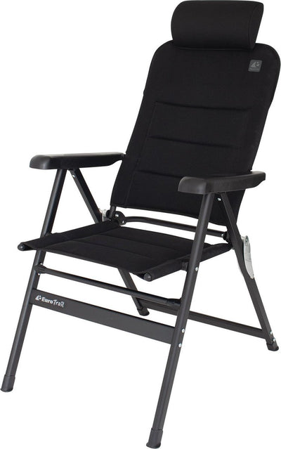 chaise de camping Chateau 123 x 48 cm aluminium noir