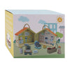 Coffret de jeu vétérinaire en bois, 13 pièces.