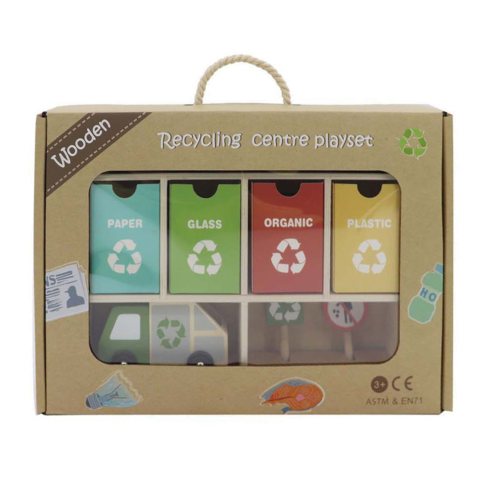 Ensemble de jeux de centre de recyclage en bois