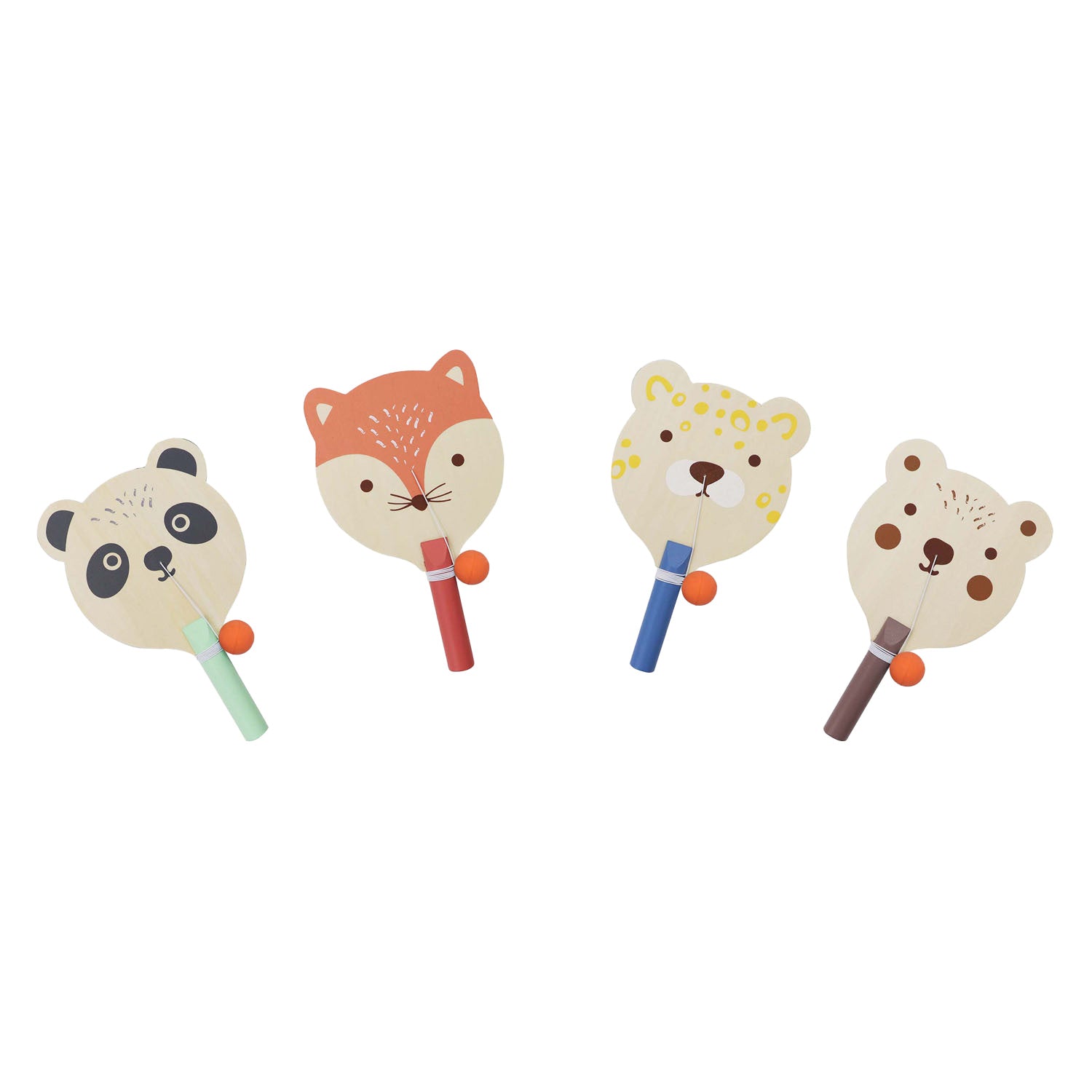 Animal de balle de paddle en bois