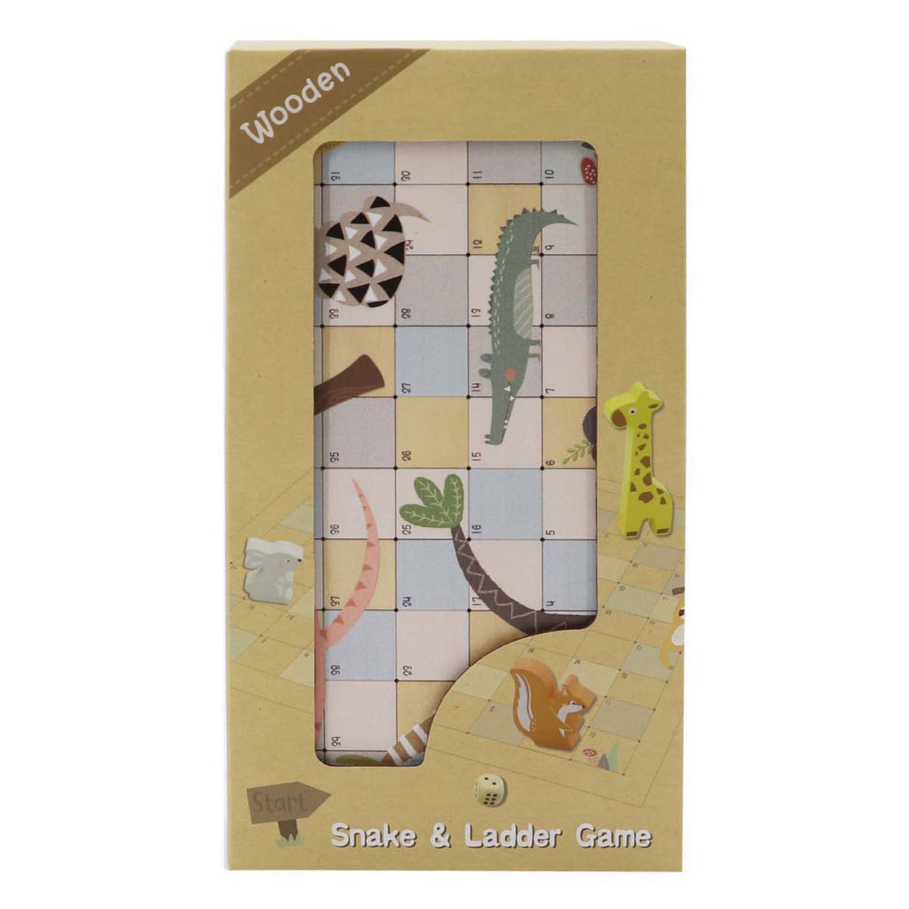 Jeu de serpents et d'échelles en bois