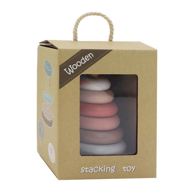 Tour à empiler en bois pastel, 6 pcs.