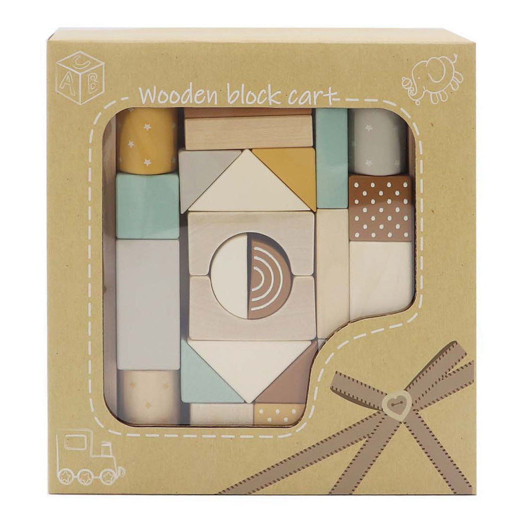 Chariot de blocs en bois, 25dlg.