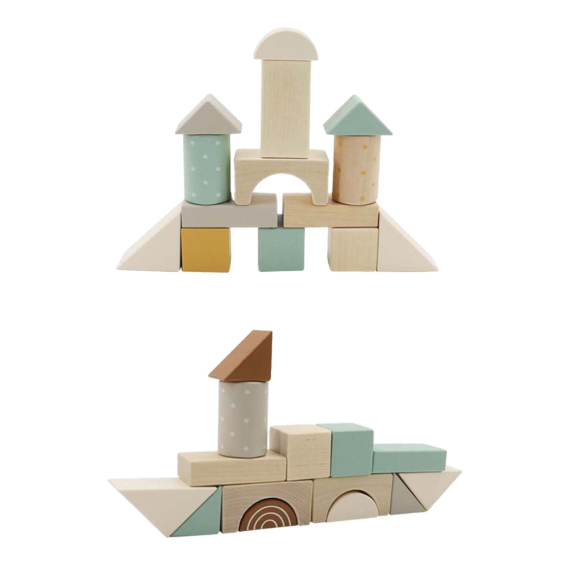 Chariot de blocs en bois, 25dlg.
