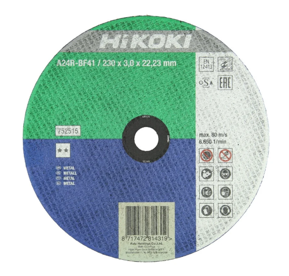 Hikoki accessoires disque à tronçonner 115x2,5mm plat pour métal - 752511