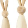 Creativ company lapins en bois, h: 12+14 cm, d: 3,5+4 cm, 2 pièces 1 boîte