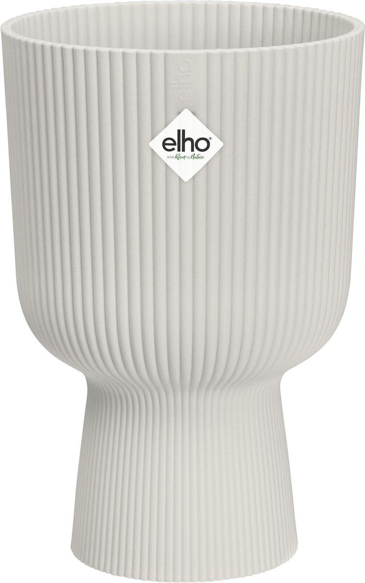 Elho vibesfold coupe 14 - pot de fleur d'intérieur - 100% plastique recyclé - ø 13,9 x h 21,0 cm - blanc soie