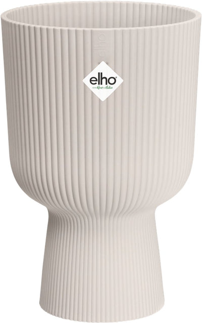 Elho vibesfold coupe 14 - pot de fleur d'intérieur - 100% plastique recyclé - ø 13,9 x h 21,0 cm - lin blanc