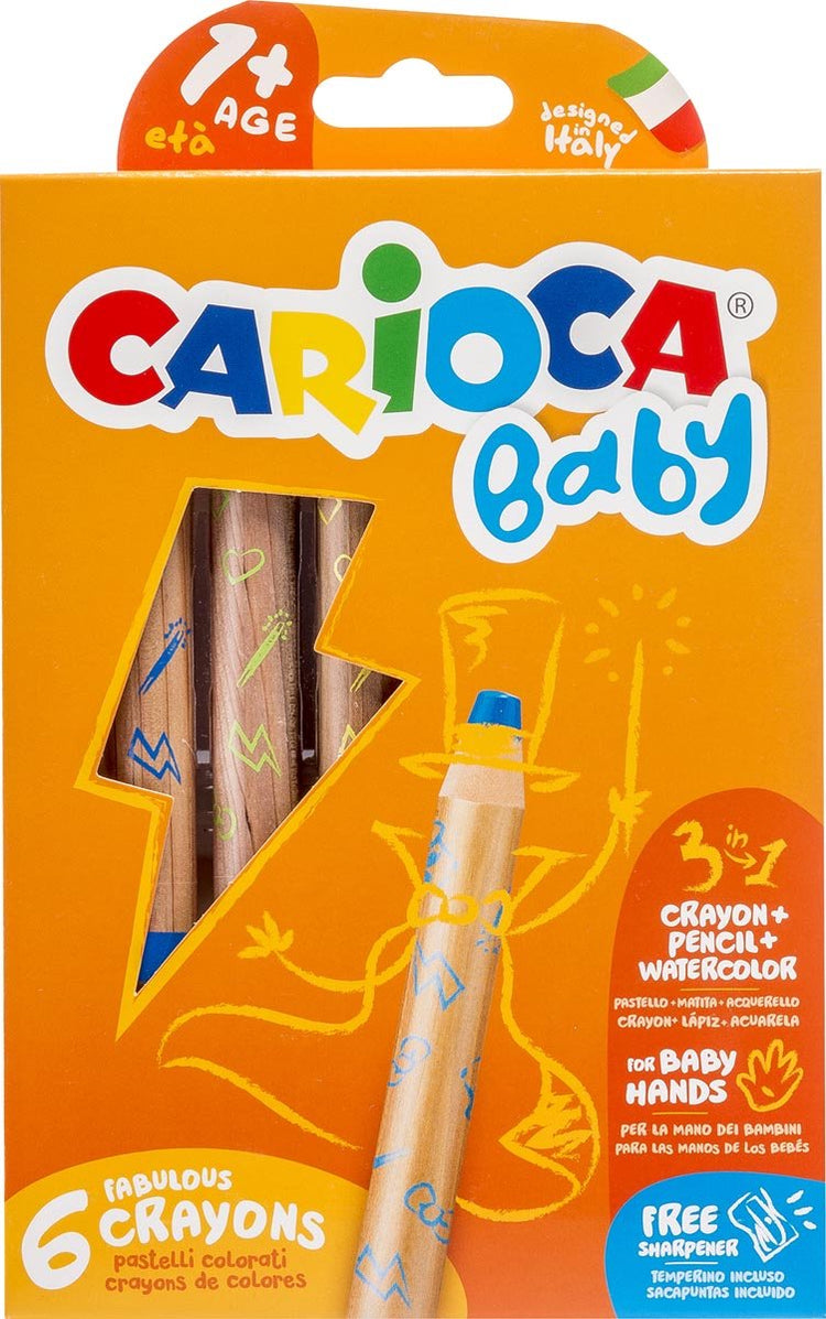 Bébé carioca 1+ 3in 1 crayons de cire jumbo couleur 6