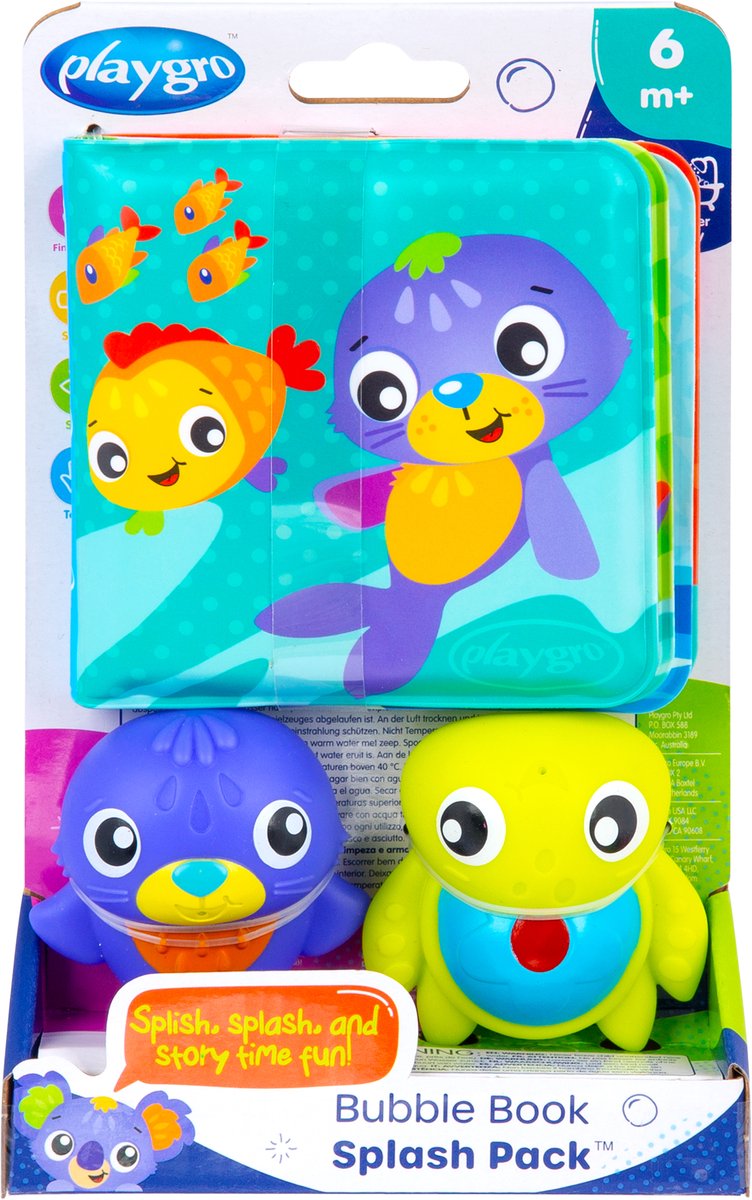Playgro - livre à bulles splash book - jouets de bain - - jouets bébé - jouets 1 an - jouets pour bébé - jouets de bain - jouets de bain - jouets de bain pour bébé