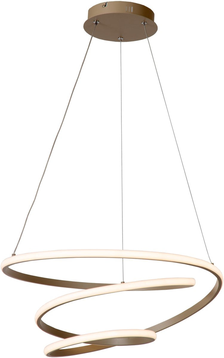 Lucide espiral - lampe suspendue - LED dimmable - CCT - 1x40W 2700K 4000K - taupe | essentiel