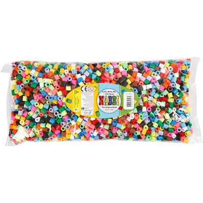 Perles thermocollantes Nabbi, dim. 10x10 mm, diamètre intérieur 5,5 mm, jumbo, couleurs supplémentaires, 3200 div 1 boîte