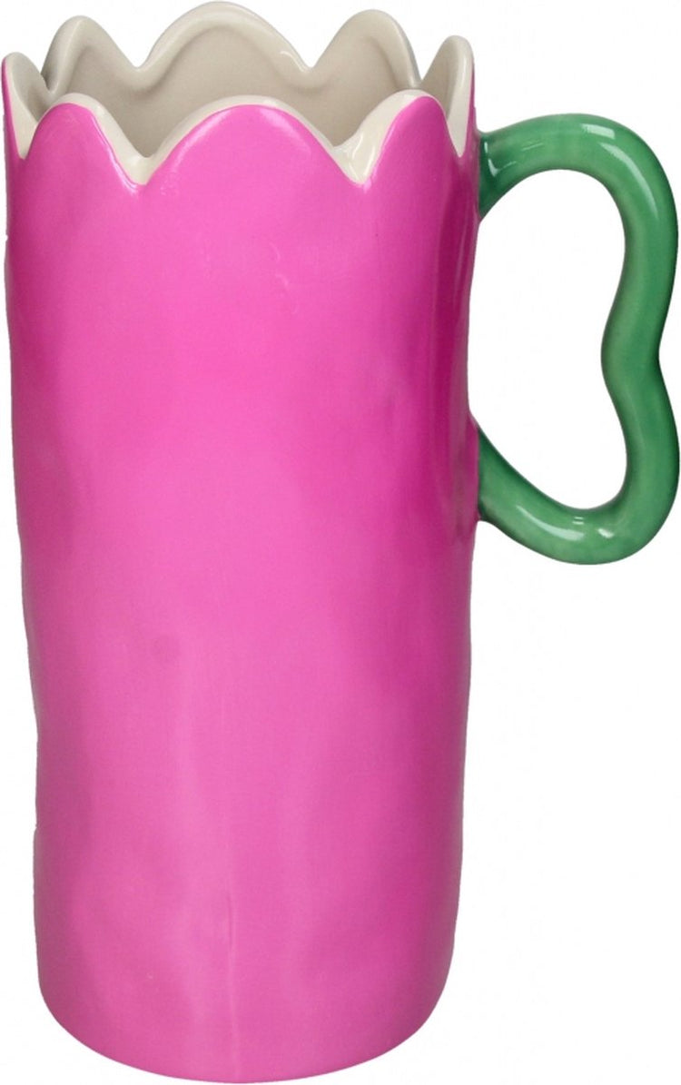 Vase collection Hd faïence rose 16,6x11,5x25,4cm