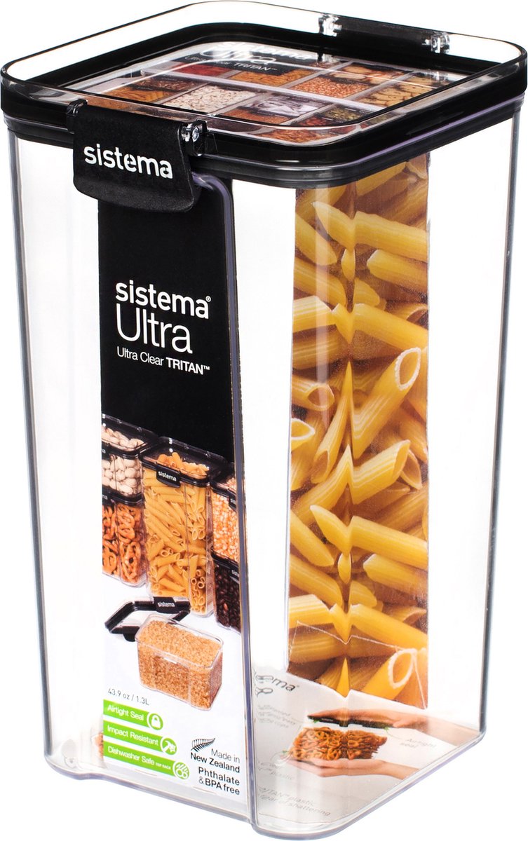 Boîte de rangement Sistema ultra carrée - 1,3l