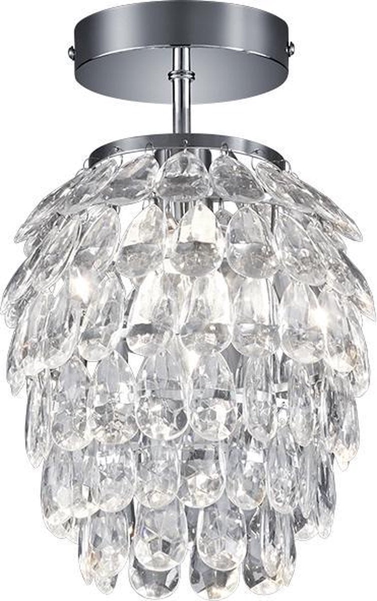 Rl live your light reality petit plafonnier - chrome - excl. 1x e14 - d: 20 cm - transparent clair