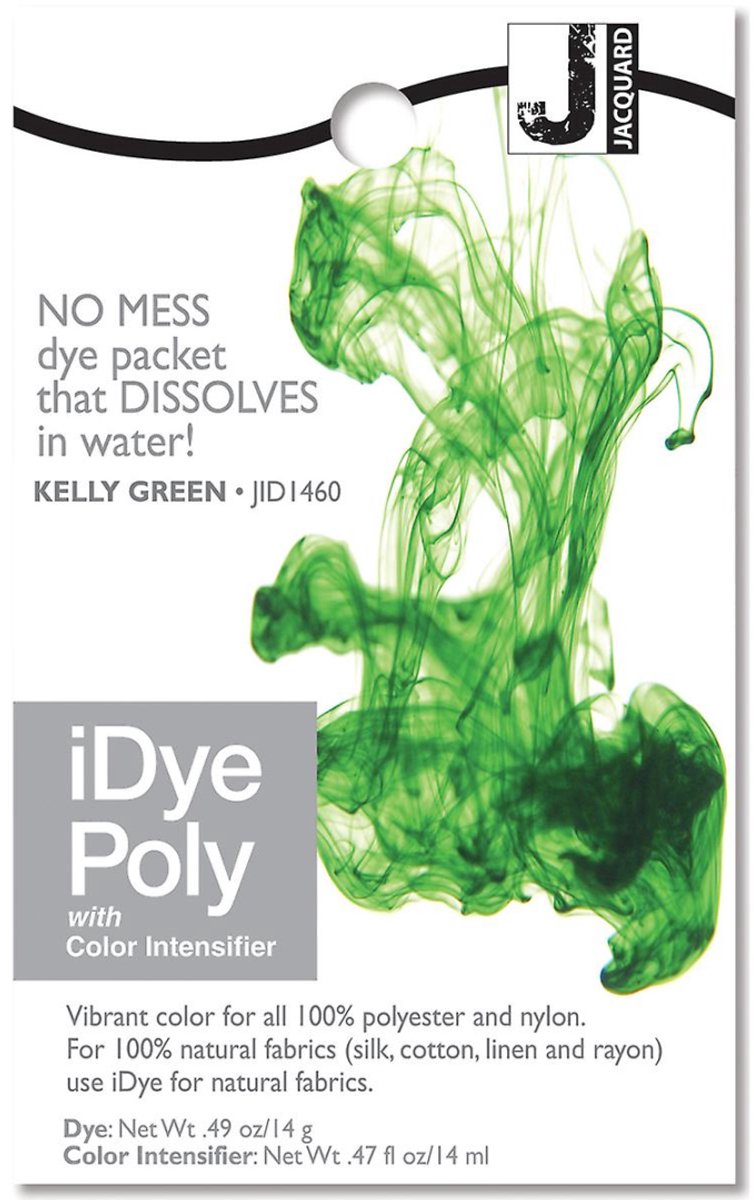 Peinture textile Jacquard idye poly herbe vert 14g pour tissus polyester.