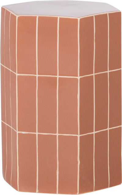 Table d'appoint décorative Woood plu - céramique - vieux rose - 54x38x32