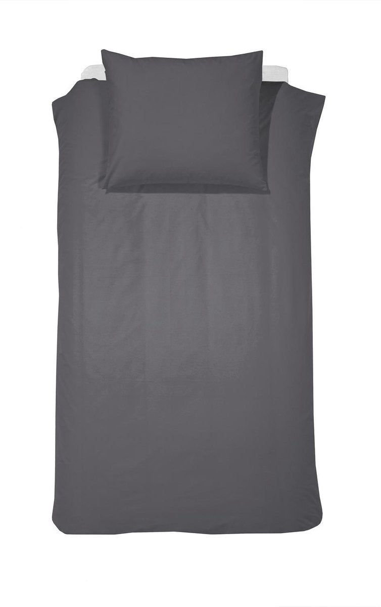 Week-end Cendrillon - housse de couette - 1 personne - coton - 140x200 cm - anthracite